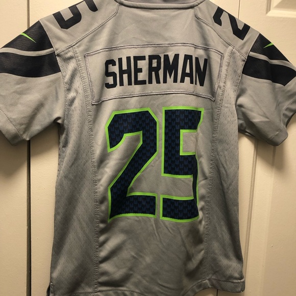 Nike On Field NFL Seattle Seahawks #25 Sherman Women's Gray Football Jersey Sz S - Picture 2 of 12